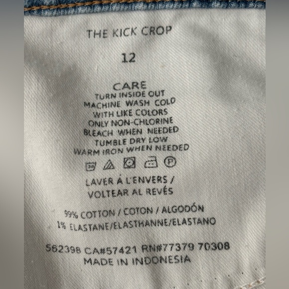 NWT Ann Taylor Loft Women Lt Blue Jeans Kick Crop Curvy High Rise Raw Edge 36/12 - Picture 9 of 10